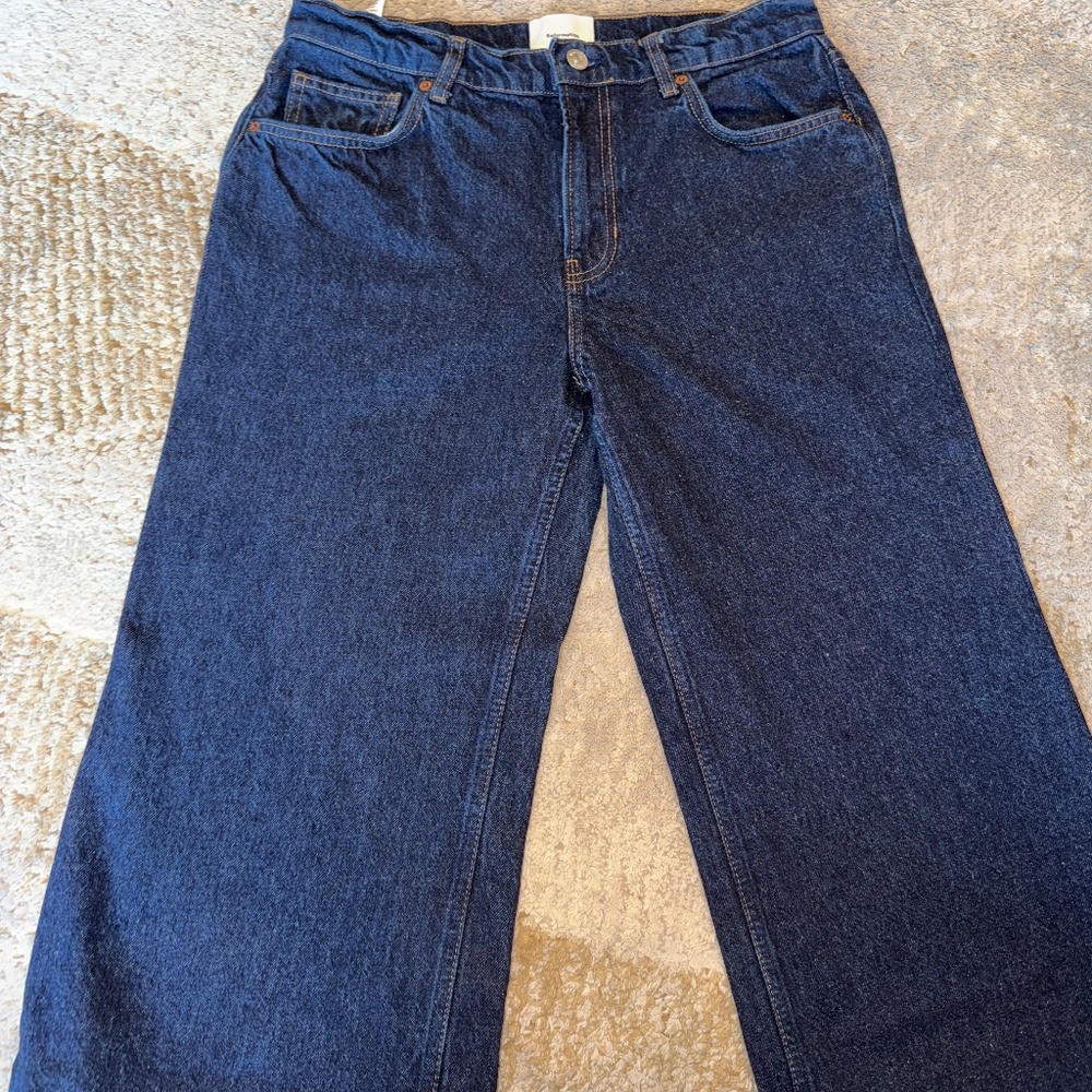 Reformation Cary Low Rise Slouchy Wide Leg Jeans Blue - Size 29